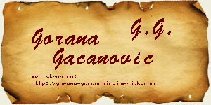 Gorana Gačanović vizit kartica